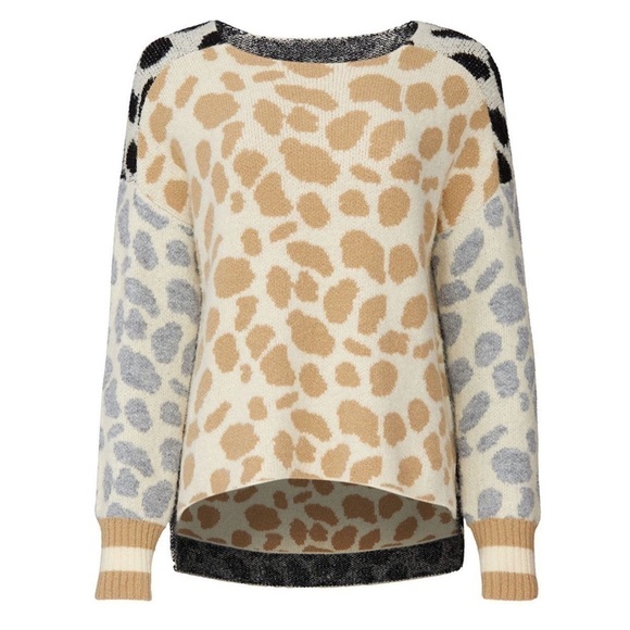 REVOLVE X CENTRAL PARK WEST‎ Colorblock Animal Print Knit Oversized Sweater M - Picture 9 of 10